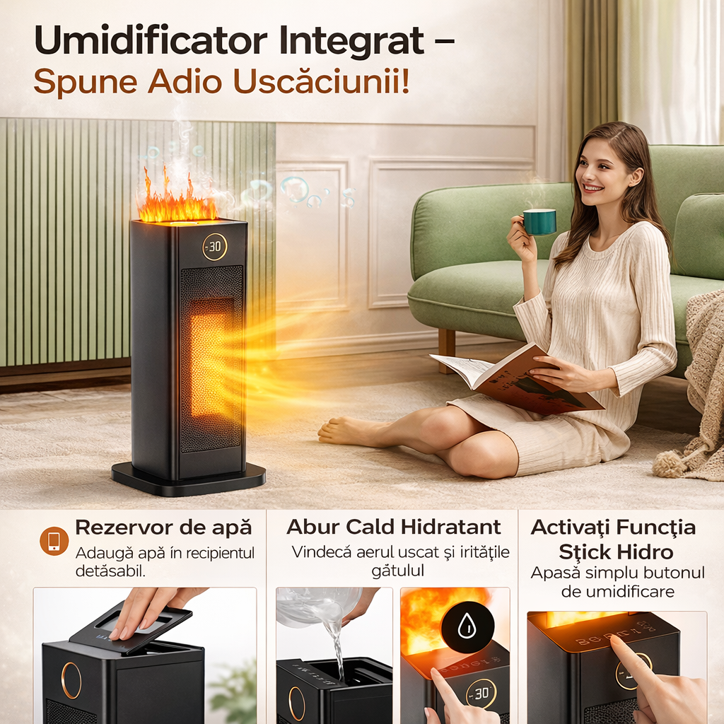 Aerotermă Ceramică PTC cu Control Dublu