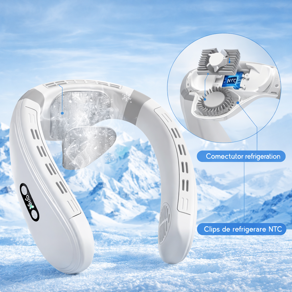 Ventilator Portabil pentru Gat cu Racire